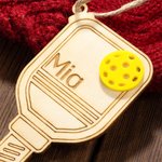 Adorno navideño personalizado de madera de Pickleball Decoración para colgar en el árbol Regalo de Navidad para un amante del Pickleball