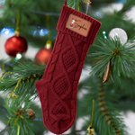 Personalisierte niedlichen Cartoon Charakter Leder Patch Christma Strumpf mit Namen Weihnachtsbaum Dekoration Geschenk für Familie