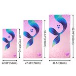 Personalized Glitter Fantasy Mermaid Quick Dry Oversized Microfiber Beach Towel with Name Summer Travel Essential Birthday Gift for Girls