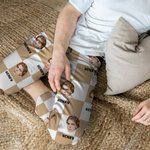 Personalised Multicolour Character Photo Name Lattice Pyjama Pants with Drawstring Waist Birthday Gift for Women Men