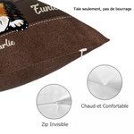Taie d'Oreiller Personnalisée avec 1-5 Motifs Chien Chat Style Rétro Bourrage à Choix Cadeau Noël Anniversaire pour Amoureux d'Animal de Compagnie