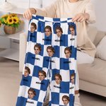 Personalised Multicolour Character Photo Name Lattice Pyjama Pants with Drawstring Waist Birthday Gift for Women Men