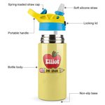 Personalisierte niedlichen Apfel Bleistift Wasserflasche mit Namen und Grad Geburtstag zurück zu Schule Geschenk für Jungen Mädchen