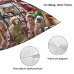 Personalisierter Kissenbezug mit Familien-Collage aus 20 Fotos und Namen Haus Deko Geburtstag Jahrestag Weihnachten Geschenk für Familie