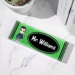 Henkilökohtainen Glitter Crayon Design Akryyli Desk nimikilpi Opettaja arvostus takaisin kouluun lahja opettajalle