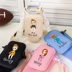 Bolsa porta botella de agua personalizada de dibujos animados para chica con bolsa para el nombre y correa ajustable Accesorios para 40oz Stanley Regalo de cumpleaños para mujer