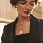 Personalized Engraved Birth Flower Birthstone Photo Locket Necklace with Cross or Initial Charm Dainty Jewelry Birthday Christian Gift for Women