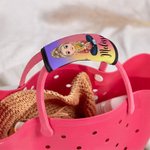 Personalized Gradient Cartoon Character Luggage Handle Wraps Set of 2 with Name and Contact Card Travel Accessories Gift for Women Girls