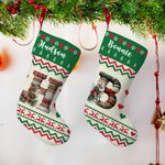 Personalisierte niedliche Weihnachten gestrickt Pullover Tier hängenden Weihnachtsstrumpf mit Initial Home Decor Geschenk für Kinder Familie