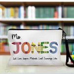 Personalized Colourful Rainbow Crayon Pencil Pouch with Name Back to School Teacher's Day Gift for Kid Teacher