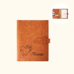 Personalised Engraved Stethoscope Birth Flower A5 Leather Notebook Cover with Name Graduation Appreciation Gift for Nurse Medical Staff Student