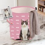 Henkilökohtaiset tassunjäljet Pet Portrait Vedenpitävä pyykin säilytyskorin nimi ja kahva Syntymäpäivälahja kissa koira lemmikki rakastaja