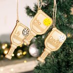 Adorno navideño personalizado de madera de Pickleball Decoración para colgar en el árbol Regalo de Navidad para un amante del Pickleball