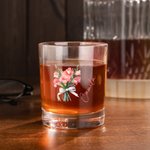 Personalisierte Geburt Blumenstrauß 10oz Whiskey Rocks Glas mit Namen Geburtstag Jahrestag Geschenk für Weinliebhaber