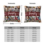 Personalisierter Kissenbezug mit Familien-Collage aus 20 Fotos und Namen Haus Deko Geburtstag Jahrestag Weihnachten Geschenk für Familie