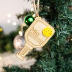 Adorno navideño personalizado de madera de Pickleball Decoración para colgar en el árbol Regalo de Navidad para un amante del Pickleball