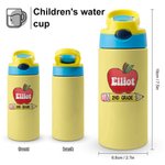 Personalisierte niedlichen Apfel Bleistift Wasserflasche mit Namen und Grad Geburtstag zurück zu Schule Geschenk für Jungen Mädchen