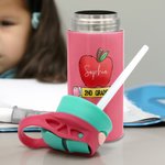 Personalisierte niedlichen Apfel Bleistift Wasserflasche mit Namen und Grad Geburtstag zurück zu Schule Geschenk für Jungen Mädchen