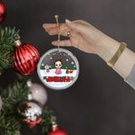 Personalised Cute Snowman Cartoon Character Acrylic Christmas Ornament with Name Christmas Tree Decor Party Favor Gift for Family