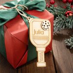 Adorno navideño personalizado de madera de Pickleball Decoración para colgar en el árbol Regalo de Navidad para un amante del Pickleball
