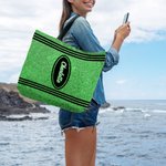 Personalized Artificial Glitter Crayon Design Tote Bag with Name Large Capacity Teacher's Day Back to School Gift for Teacher