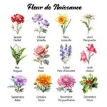 Tablier de Cuisine Personnalisé avec Fleur de Naissance et Nom Cadeau de Crémaillère pour Cuisiner Pâtisser Jardiner Femmes et Chefs