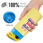 Personalizzato Multicolore Crayon 12 oz Kid bottiglia d'acqua con cannuccia in silicone Back To School Accessori regalo all'aperto per bambini