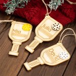 Adorno navideño personalizado de madera de Pickleball Decoración para colgar en el árbol Regalo de Navidad para un amante del Pickleball