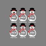 Bonhommes de Neige en Bois Personnalisés avec Expression du Visage et Nom Set de 2-16 Décorations avec Lumière LED Cadeau Fête Noël pour Famille