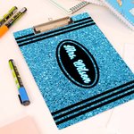 Personalized Faux Glitter Crayon Acrylic Clipboard with Name Back to School Teacher’s Day Gift for Teacher