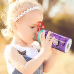 Personalized Cartoon Character Birth Flower 12oz Kid Water Bottle with Name Bible Verse Baptism Birthday Gift for Girls Boys