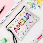 Personalized Colourful Rainbow Crayon Pencil Pouch with Name Back to School Teacher's Day Gift for Kid Teacher