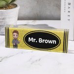 Henkilökohtainen Glitter Crayon Design Akryyli Desk nimikilpi Opettaja arvostus takaisin kouluun lahja opettajalle