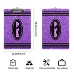 Personalized Faux Glitter Crayon Acrylic Clipboard with Name Back to School Teacher’s Day Gift for Teacher