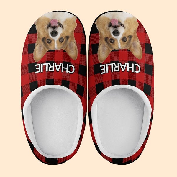 Pantofole di peluche in cotone 100% con nome, regalo di Natale per gatti, cani e padroni di animali domestici.