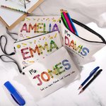 Personalized Colourful Rainbow Crayon Pencil Pouch with Name Back to School Teacher's Day Gift for Kid Teacher