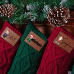 Personalisierte niedlichen Cartoon Charakter Leder Patch Christma Strumpf mit Namen Weihnachtsbaum Dekoration Geschenk für Familie