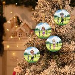 Personalizada césped personaje de dibujos animados Golf Niño Niña Ornamento de cerámica con nombre Árbol de Navidad Decoración Holiday Gift for Golfer