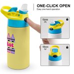 Personalizzato Multicolore Crayon 12 oz Kid bottiglia d'acqua con cannuccia in silicone Back To School Accessori regalo all'aperto per bambini