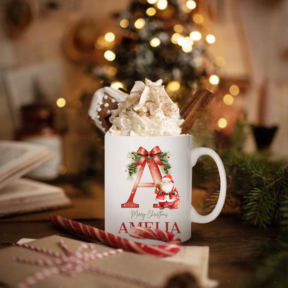 Tasse en céramique 11oz avec nom Cadeau de Noël pour les enfants et la famille
