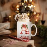 Personalized Santa Initial Merry Christmas 11oz Ceramic Mug with Name Christmas Gift for Kids Family