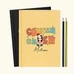 Personalizzato Cousin Crew Personaggio dei cartoni animati A5 Taccuino foderato e set di matite con nome Natale Scuola Ufficio Forniture regalo per ba