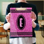 Personalized Faux Glitter Crayon Acrylic Clipboard with Name Back to School Teacher’s Day Gift for Teacher