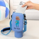 Bolsa porta botella de agua personalizada de dibujos animados para chica con bolsa para el nombre y correa ajustable Accesorios para 40oz Stanley Regalo de cumpleaños para mujer