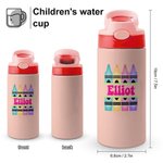 Personalizzato Multicolore Crayon 12 oz Kid bottiglia d'acqua con cannuccia in silicone Back To School Accessori regalo all'aperto per bambini