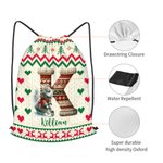 Bolsa de regalo personalizada con nombre e inicial para la fiesta de Navidad de los niños en familia