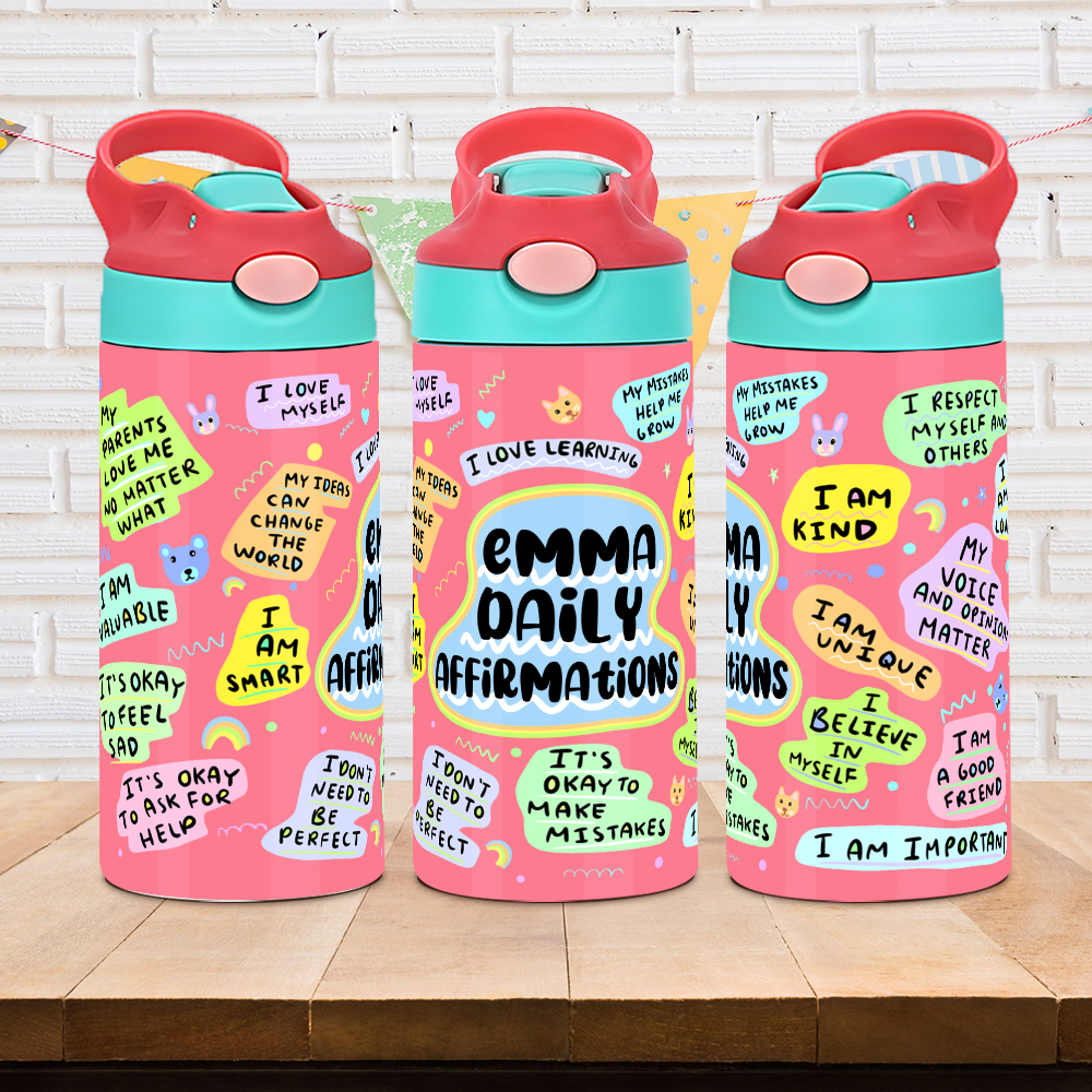 Bouteille d'eau personnalisée avec poignée pour les garçons et les filles.