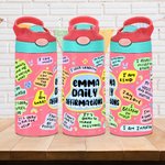 Bottiglia d'acqua personalizzata con nome da 12 oz con manico Regalo di compleanno per ragazzi e ragazze
