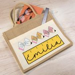 Regalo de agradecimiento por el Día del Maestro para el profesor Bolsa de yute personalizada con nombre