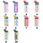 Personalisierte bunte Dinosaurier Cartoon 12oz Name Wasserflasche mit Silikon Stroh auslaufsicher Deckel und Griff Geburtstag zurück zu Schule Geschen